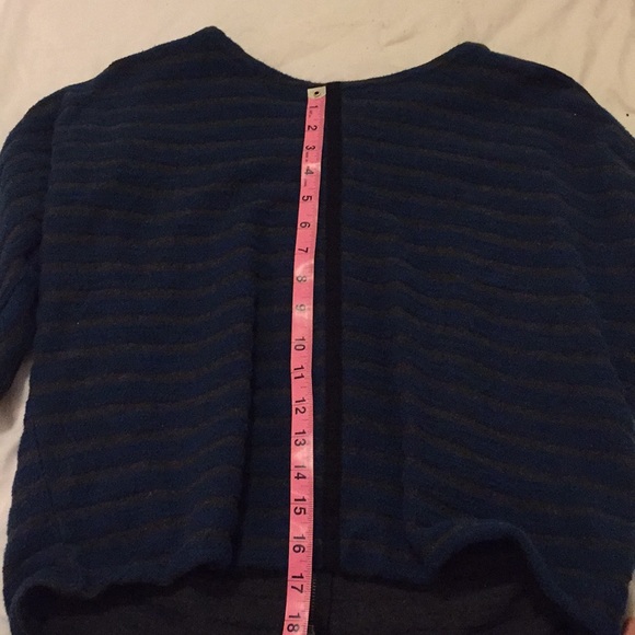 Madewell Turquoise and Grey Striped Pull Over - Picture 3 of 8